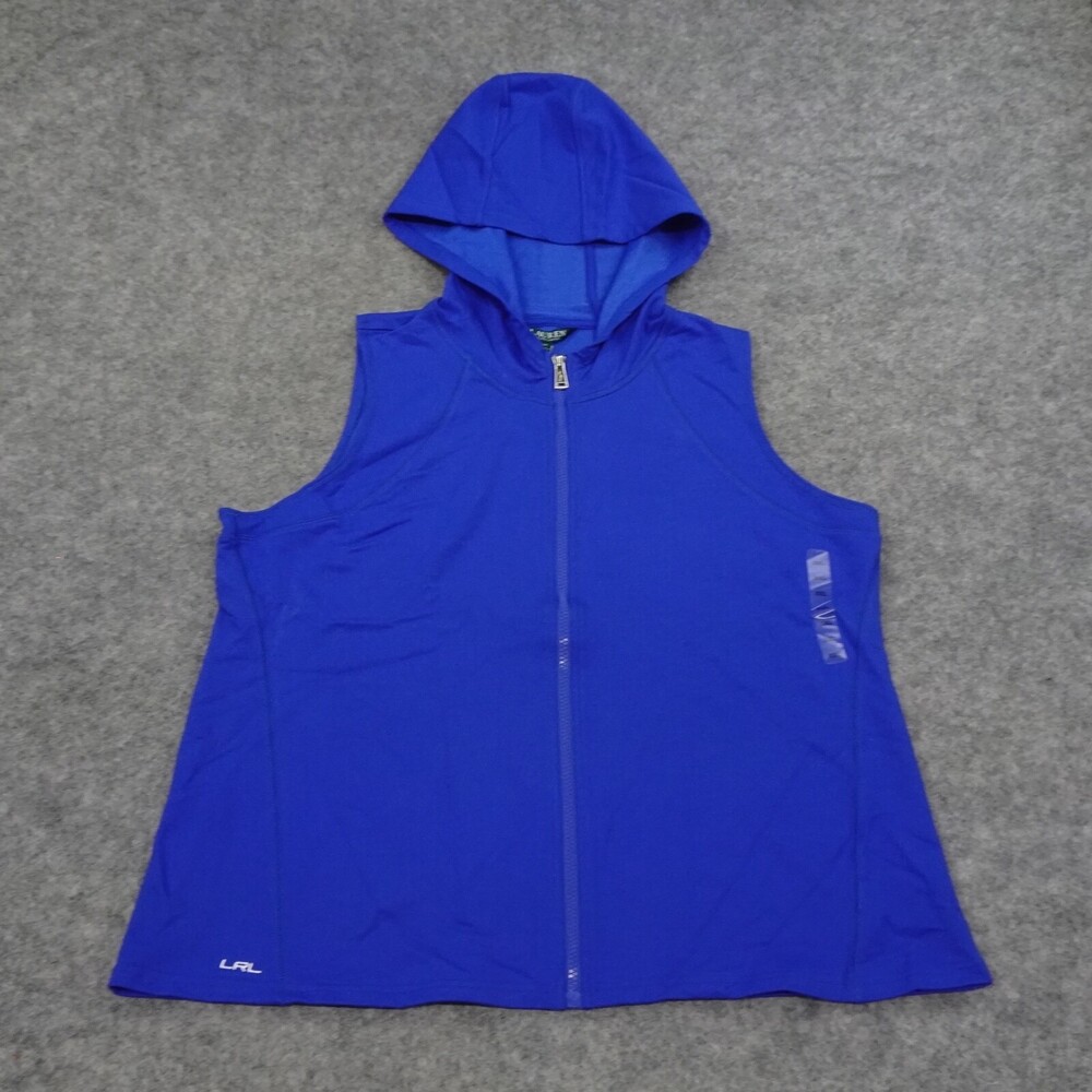 Ralph Lauren Jacket Womens XXL Sleeveless Hoodie Blue Activewear Top B